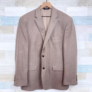 Jos A Bank Travelers Wool Tailored Fit Sport Coat Brown Mens 46L